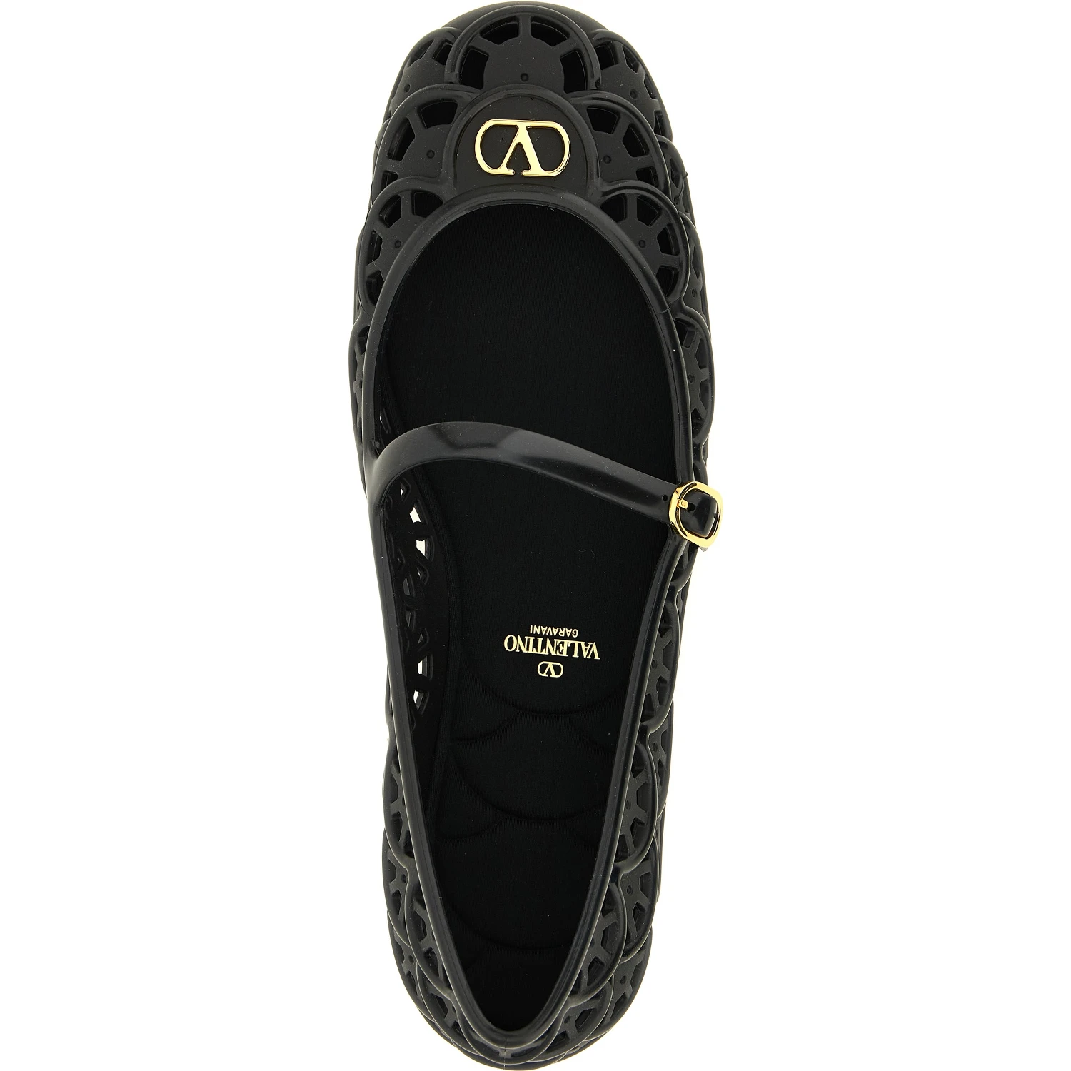 Black Polyvinyl Ballet Flats