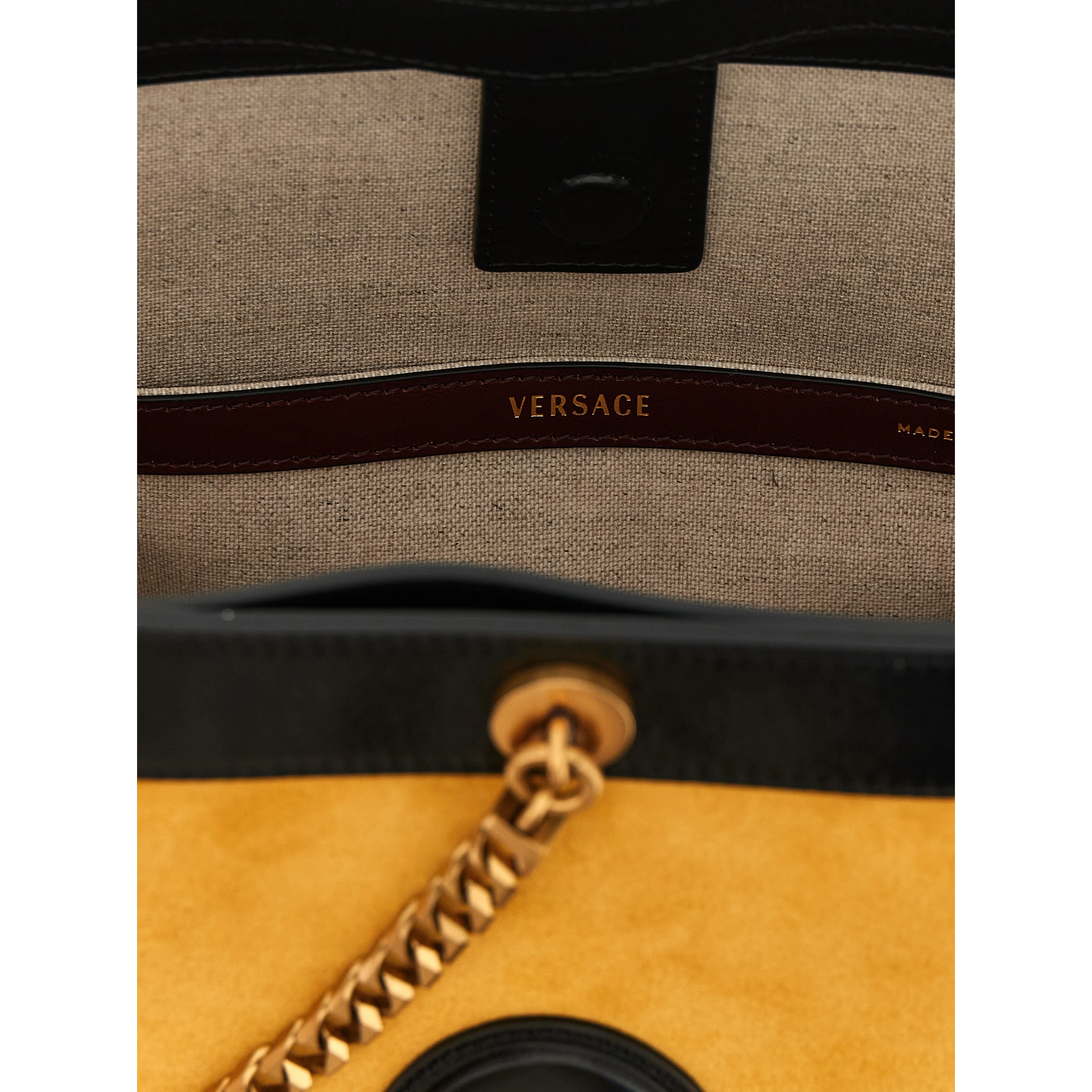 Bicolor Calfskin Shoulder Bag