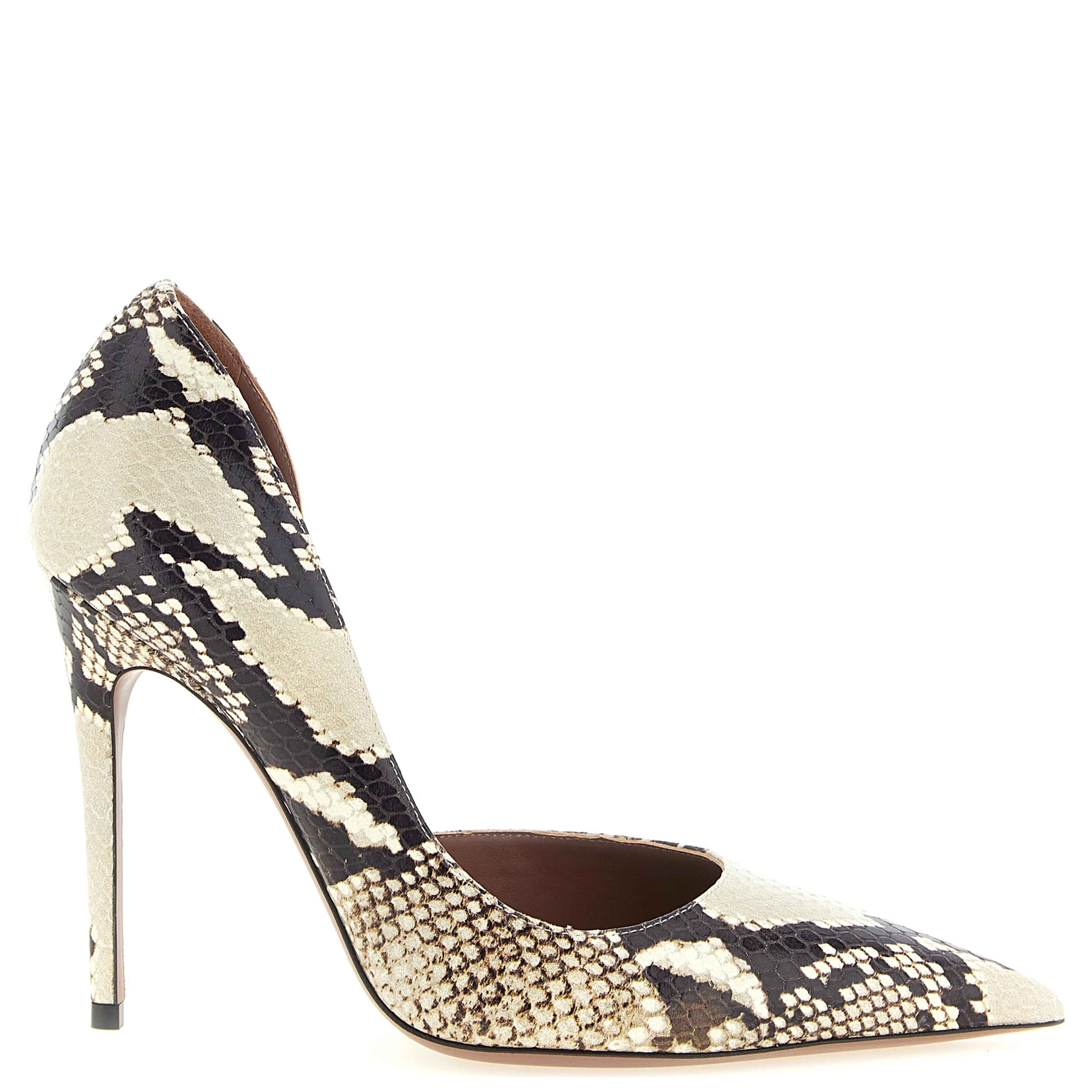 Beige Calfskin High Heel Pumps