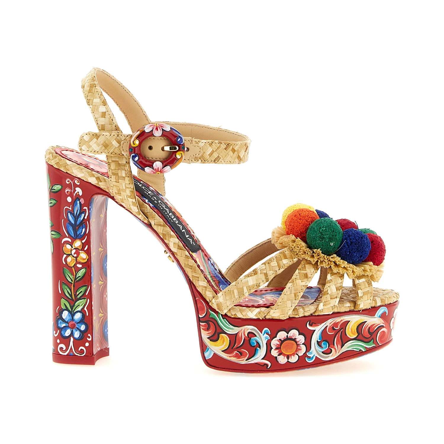 Multicolor Viscose Stiletto Heel Sandals
