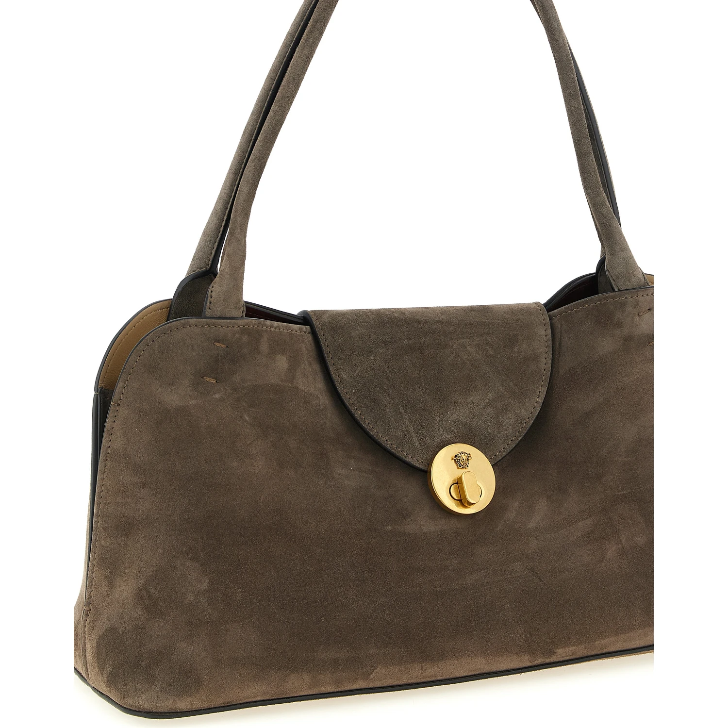 Brown Calfskin Shoulder Bag
