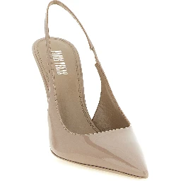 Beige Calfskin High Heel Pumps
