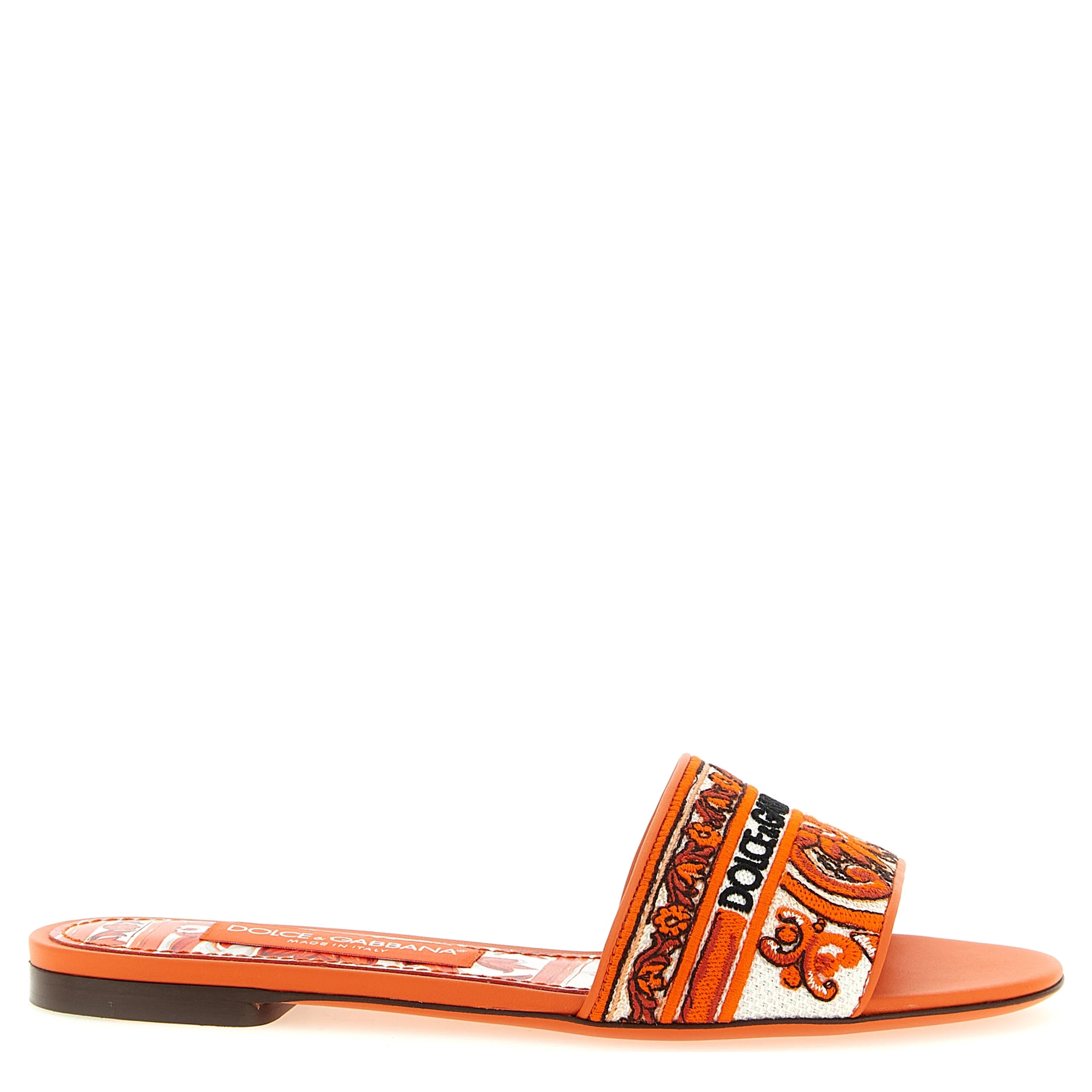 Orange Cotton Slides