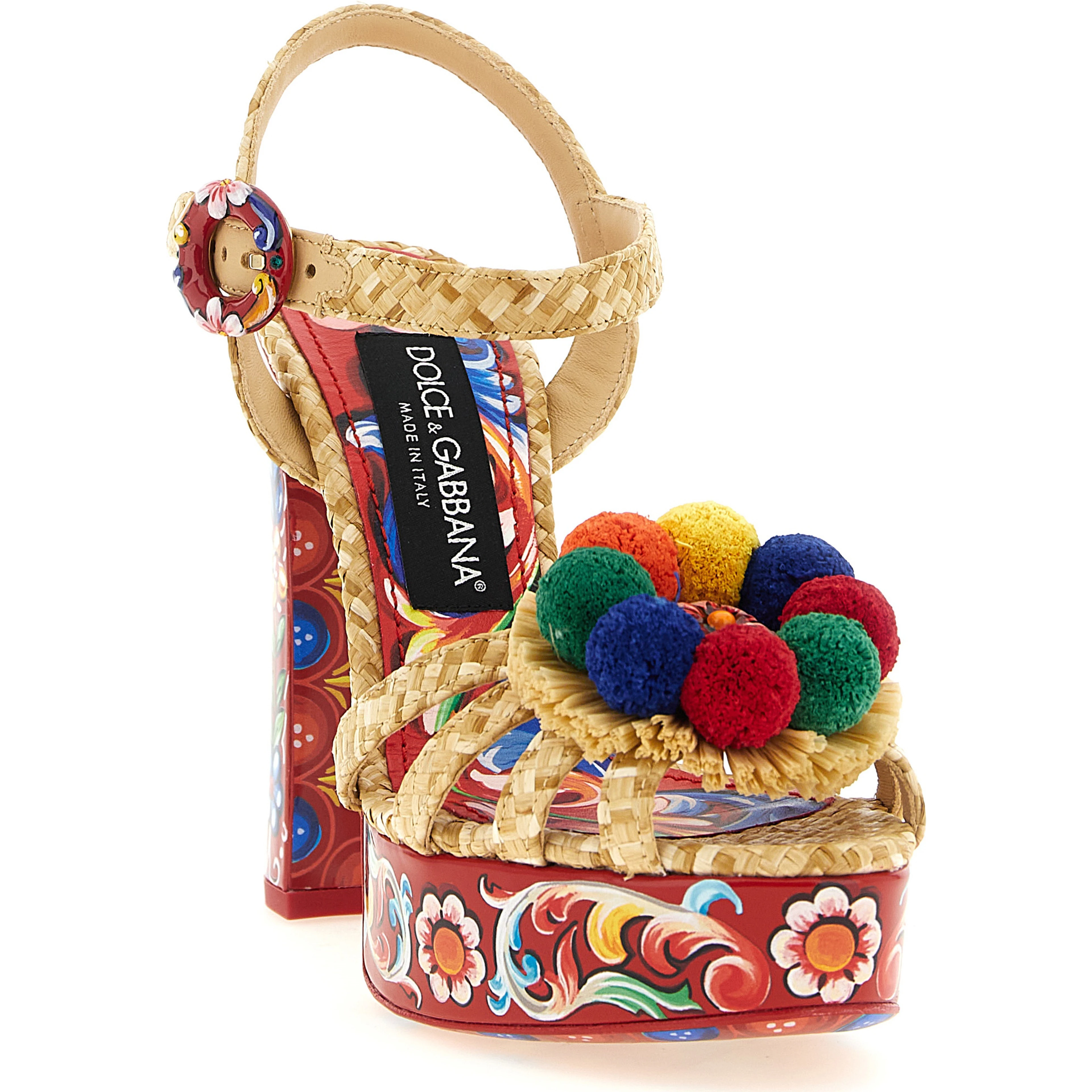 Multicolor Viscose Stiletto Heel Sandals