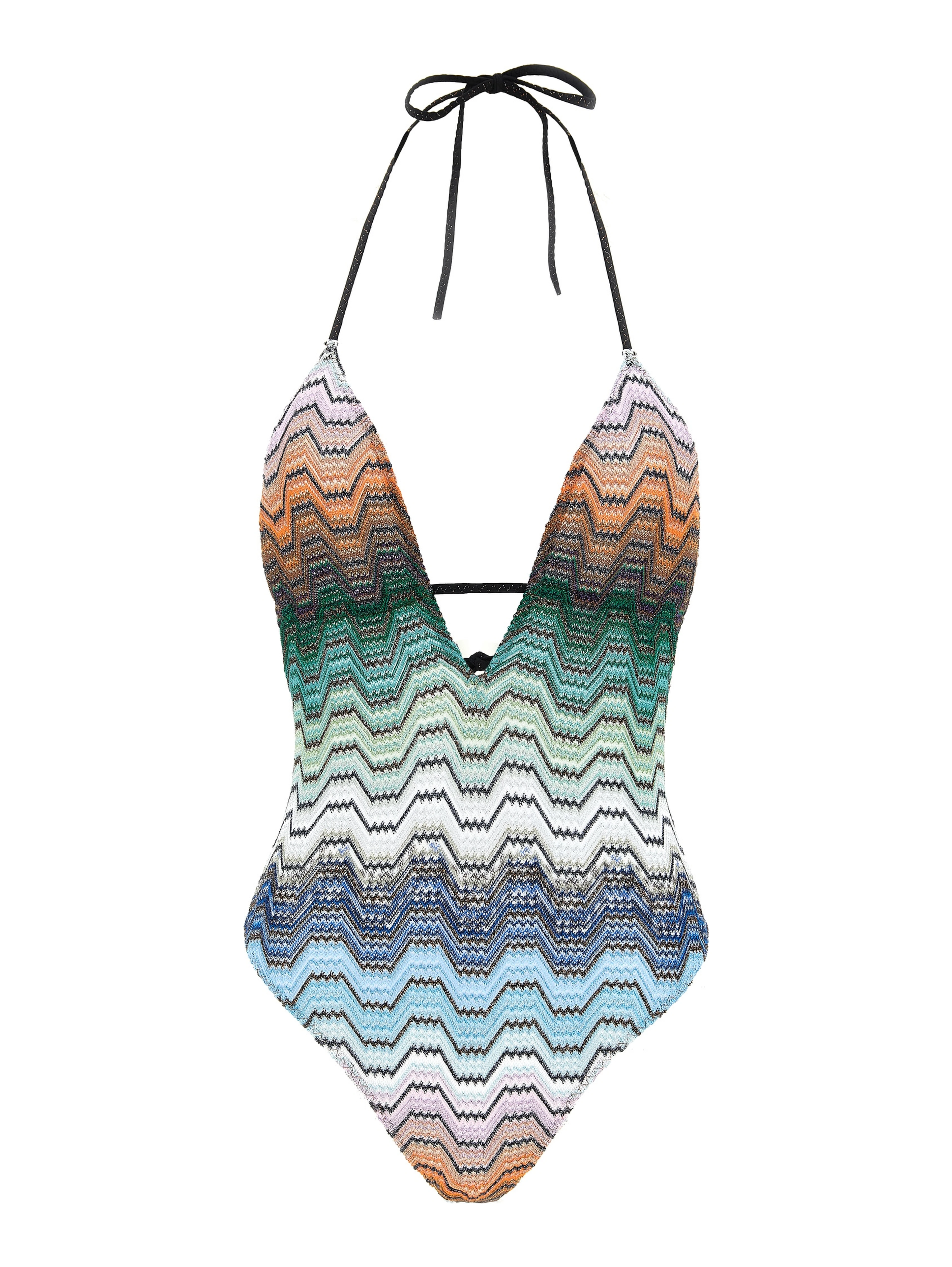 Multicolor Polyester One-Piece Swimsuit