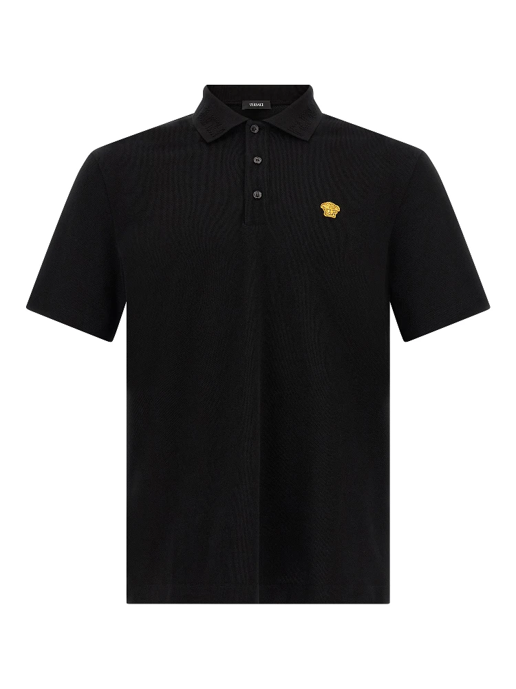Black Cotton Polo Shirt