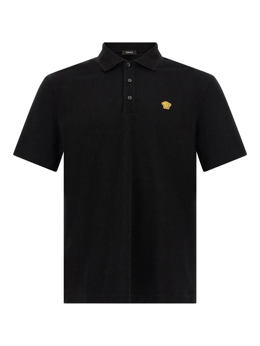 Black Cotton Polo Shirt