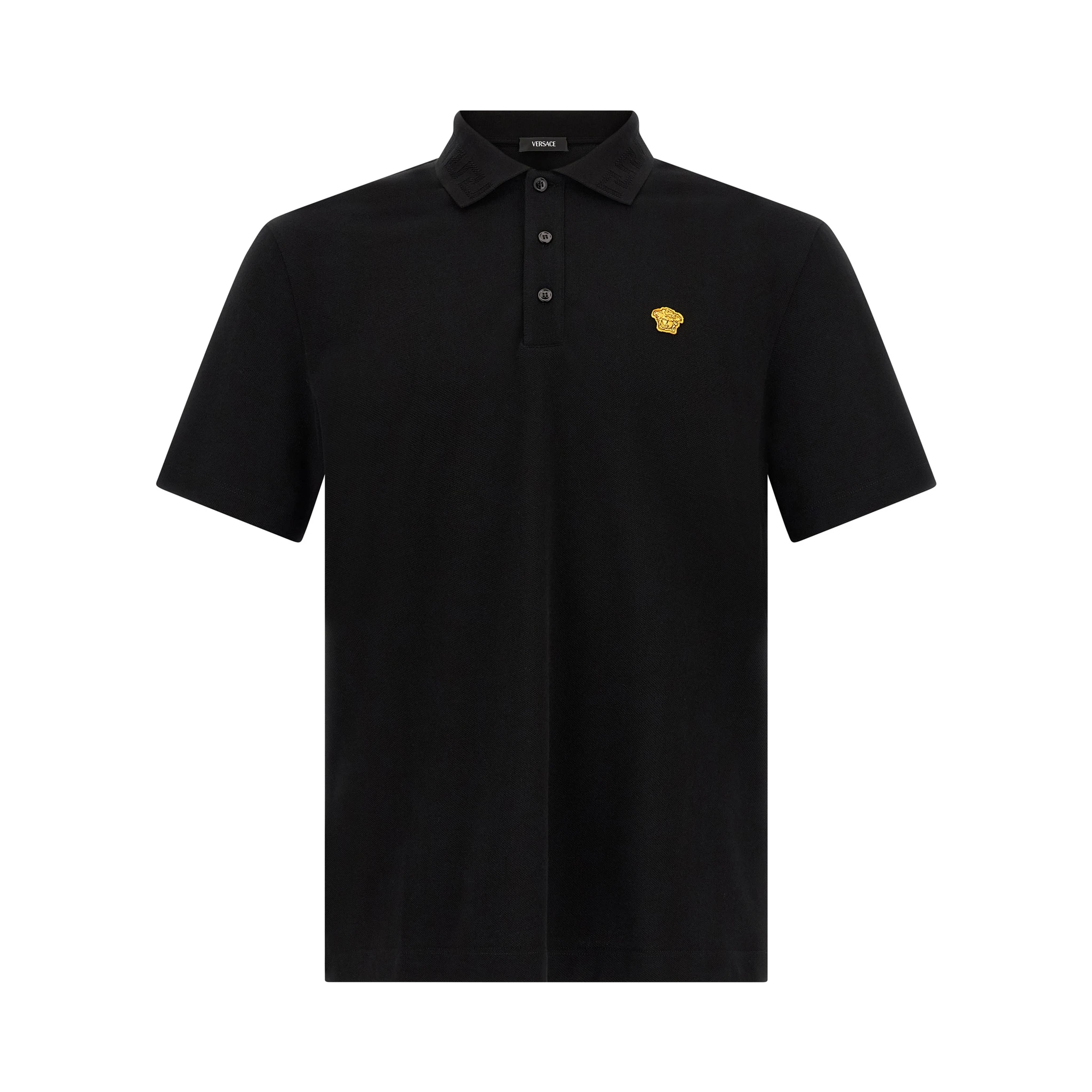 Black Cotton Polo Shirt