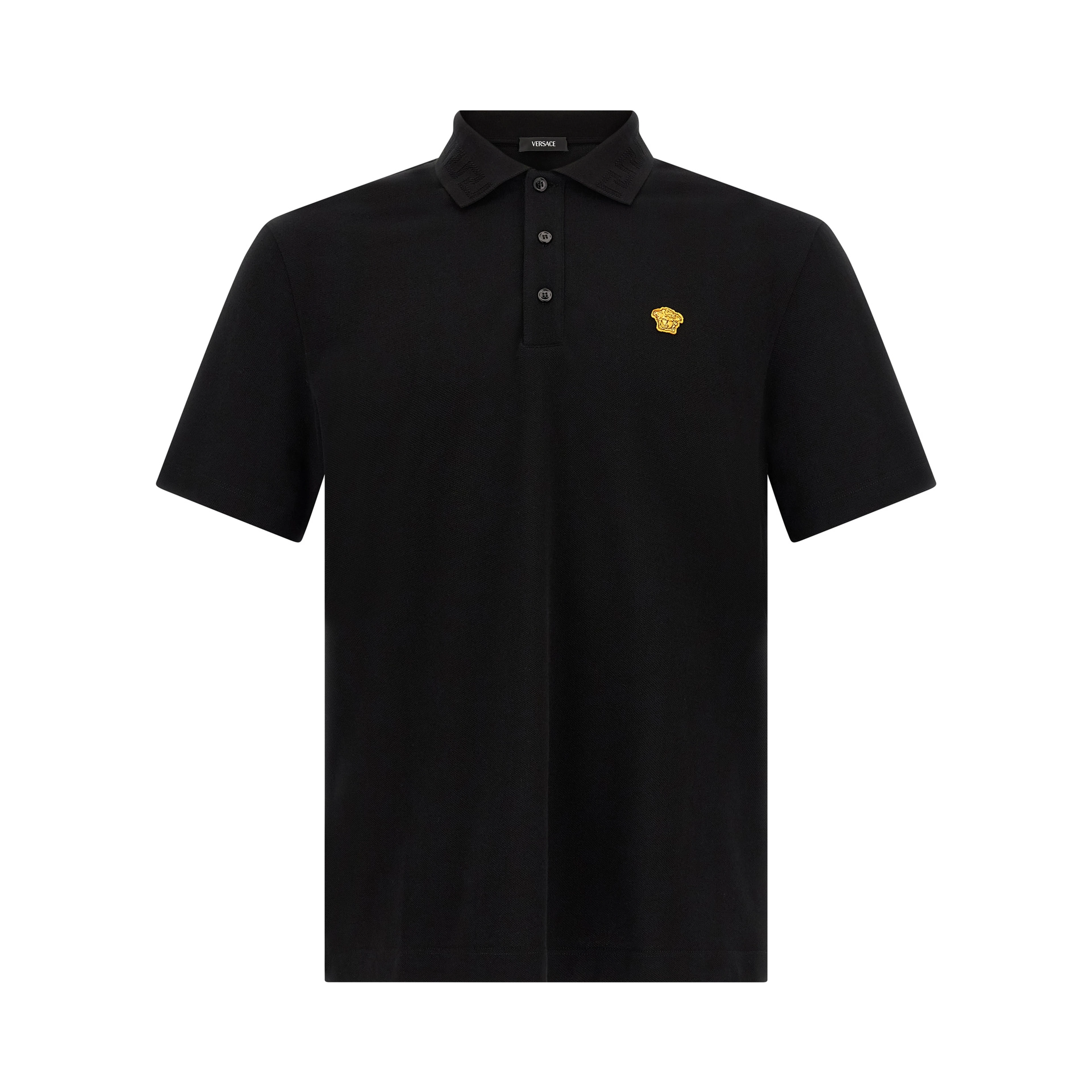 Black Cotton Polo Shirt