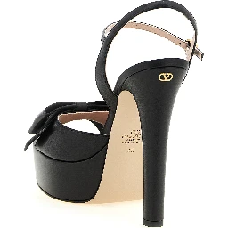 Black Calfskin Stiletto Heel Sandals