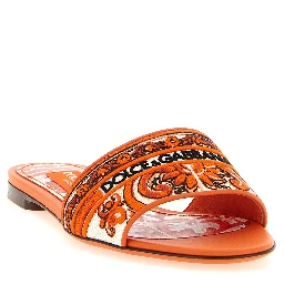 Orange Cotton Slides