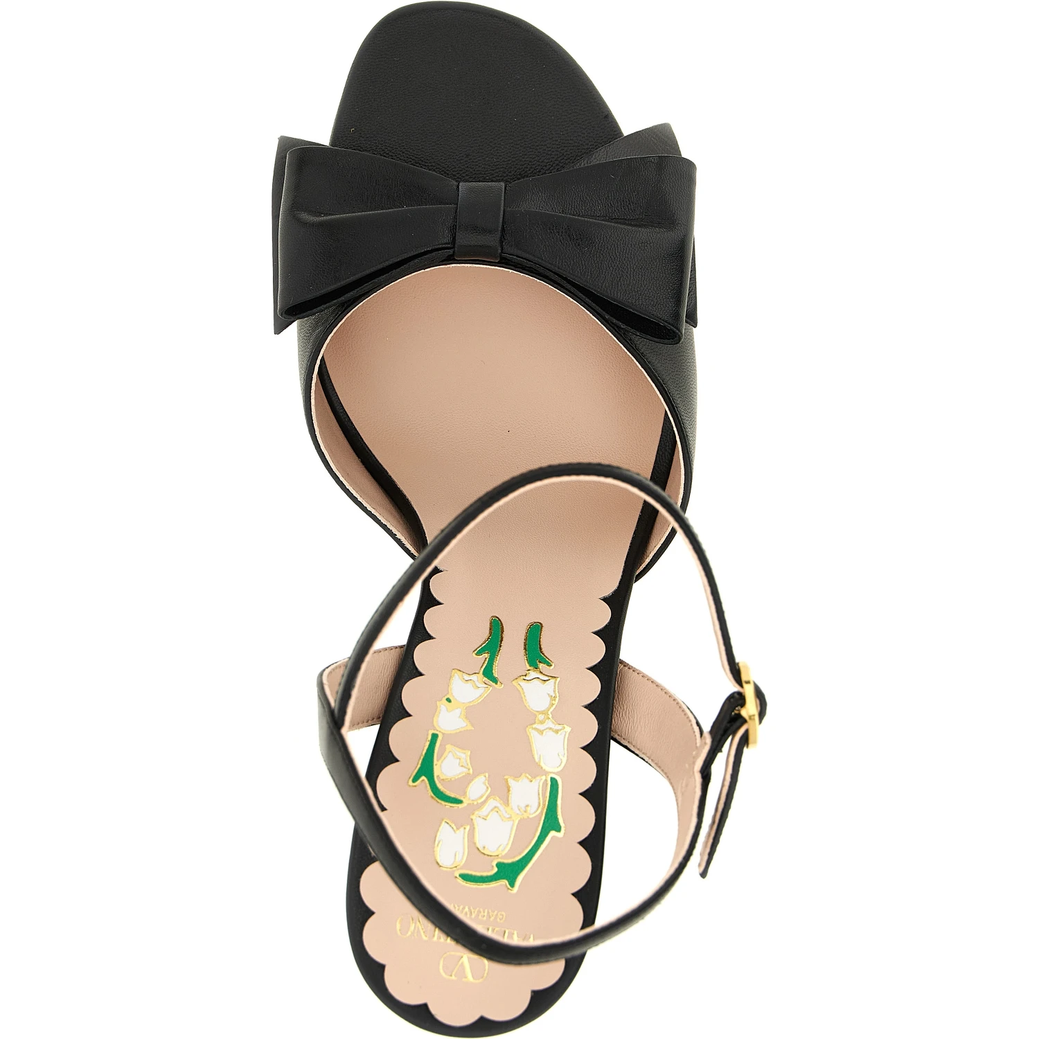 Black Calfskin Stiletto Heel Sandals