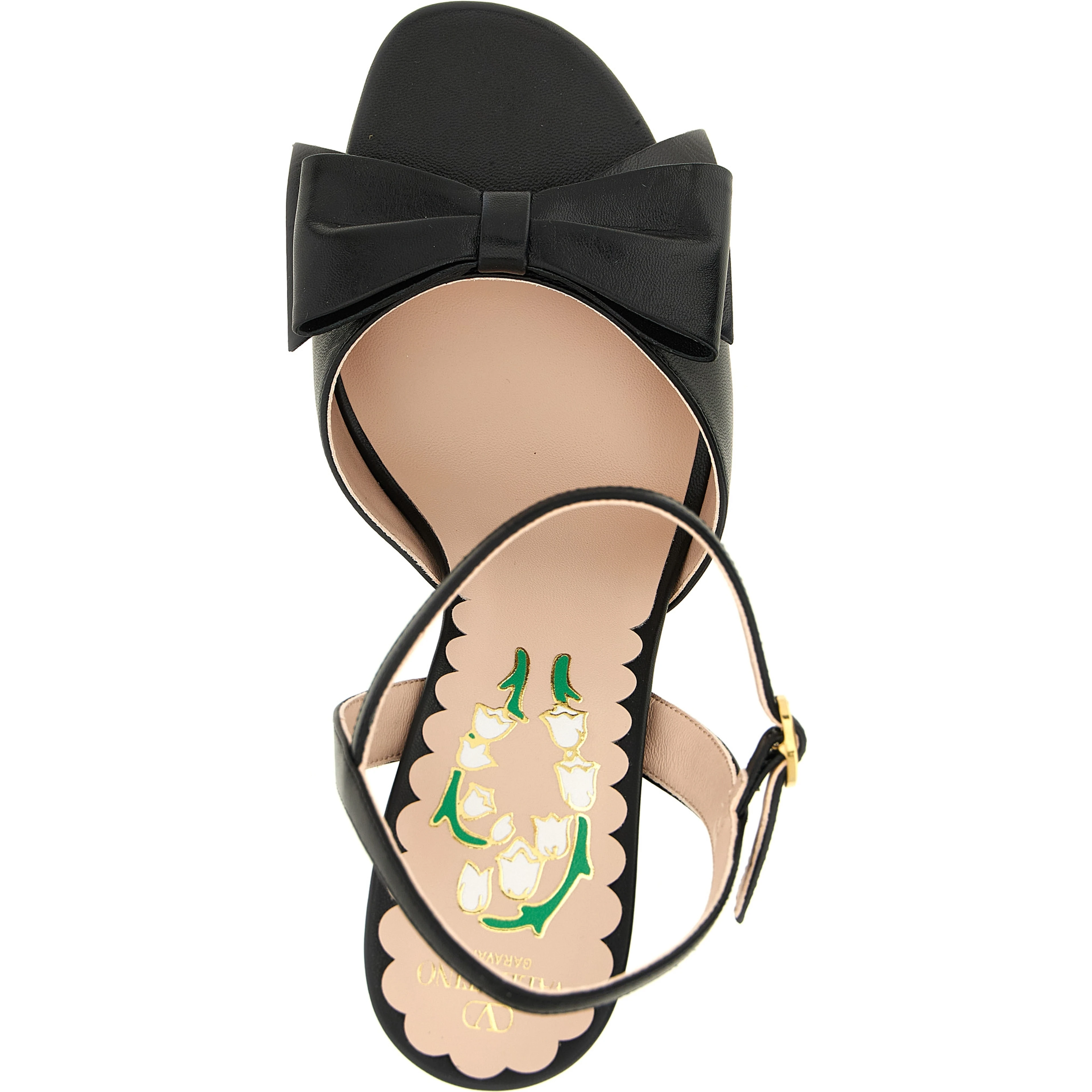 Black Calfskin Stiletto Heel Sandals