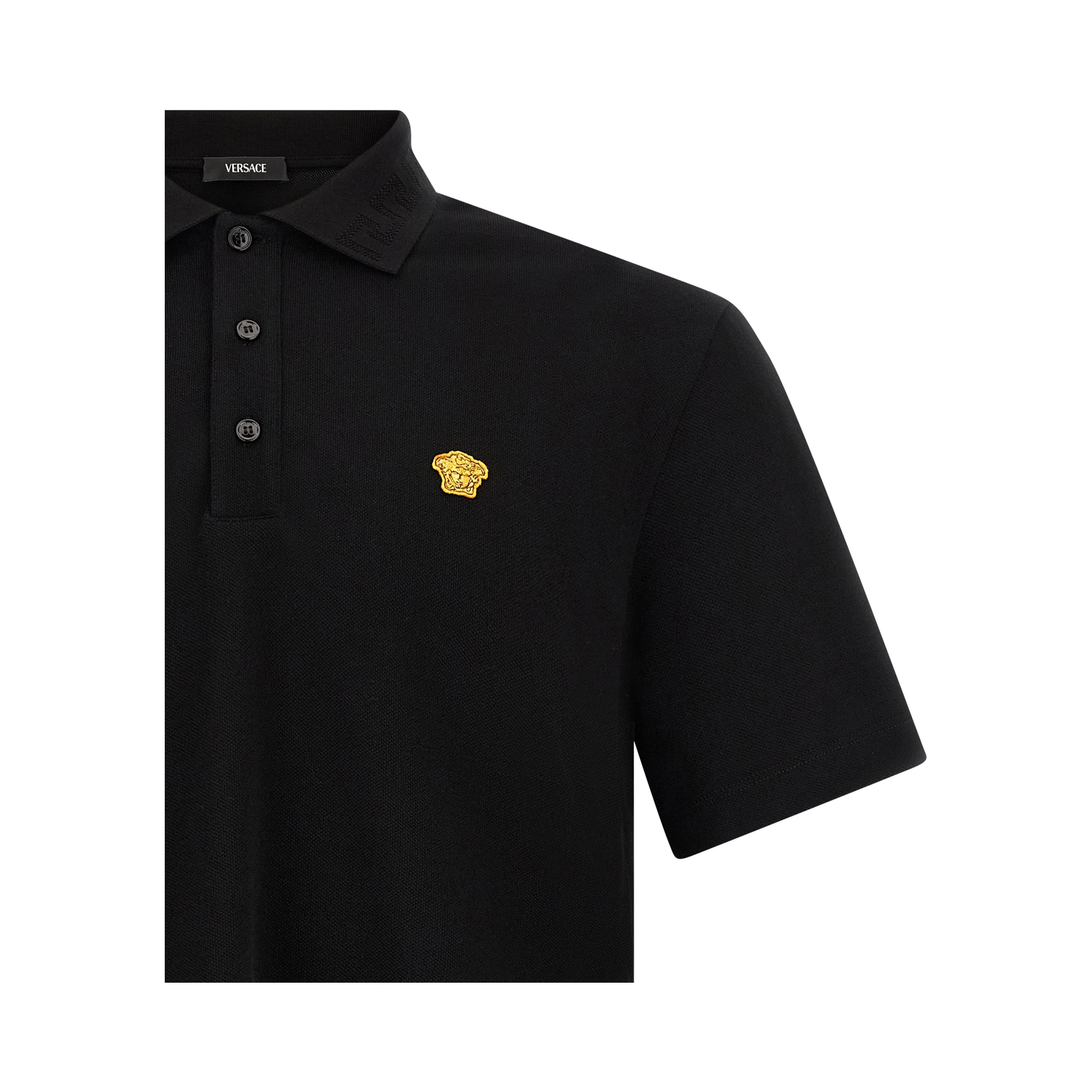 Black Cotton Polo Shirt