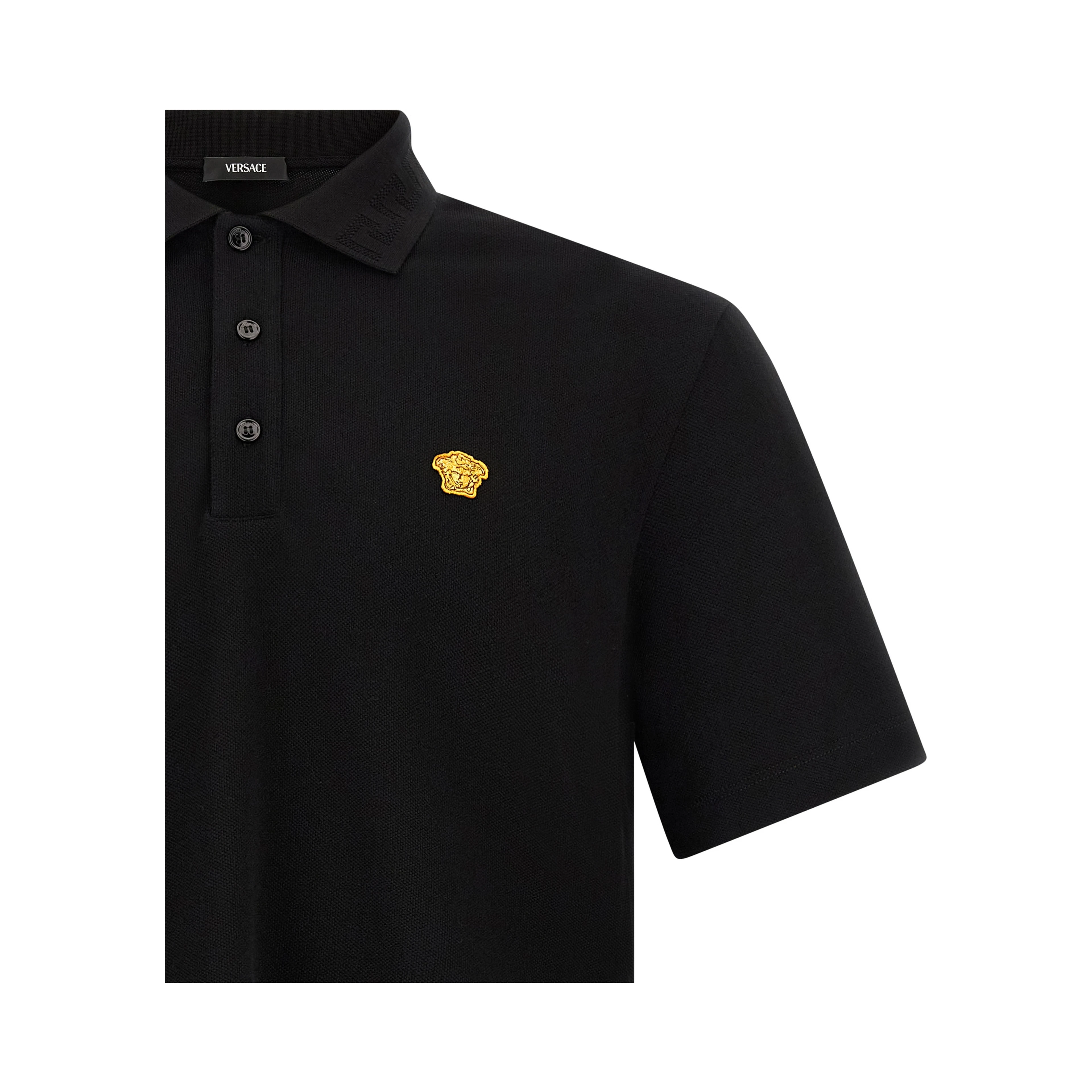 Black Cotton Polo Shirt