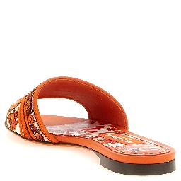 Orange Cotton Slides