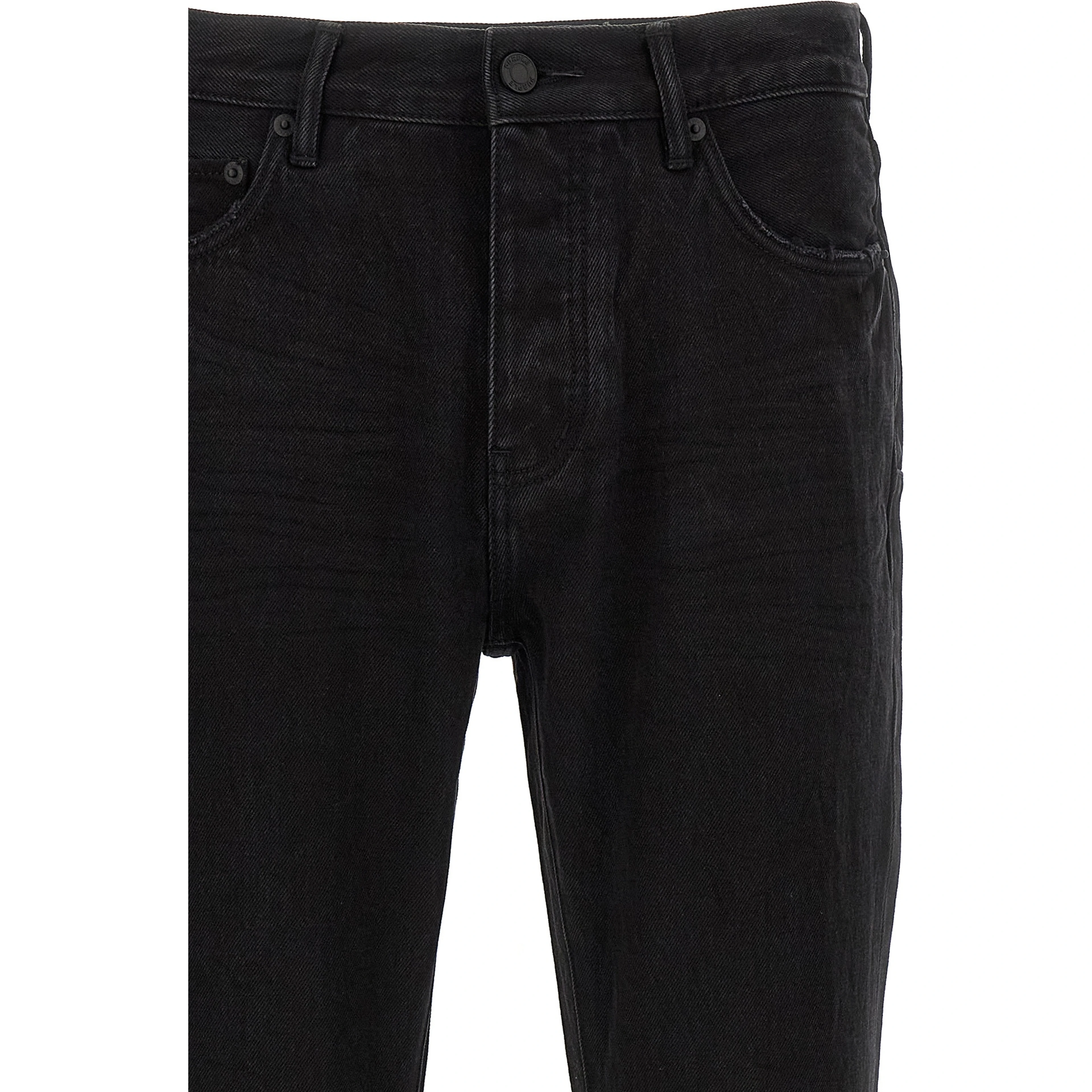 Black Cotton Flared Jeans