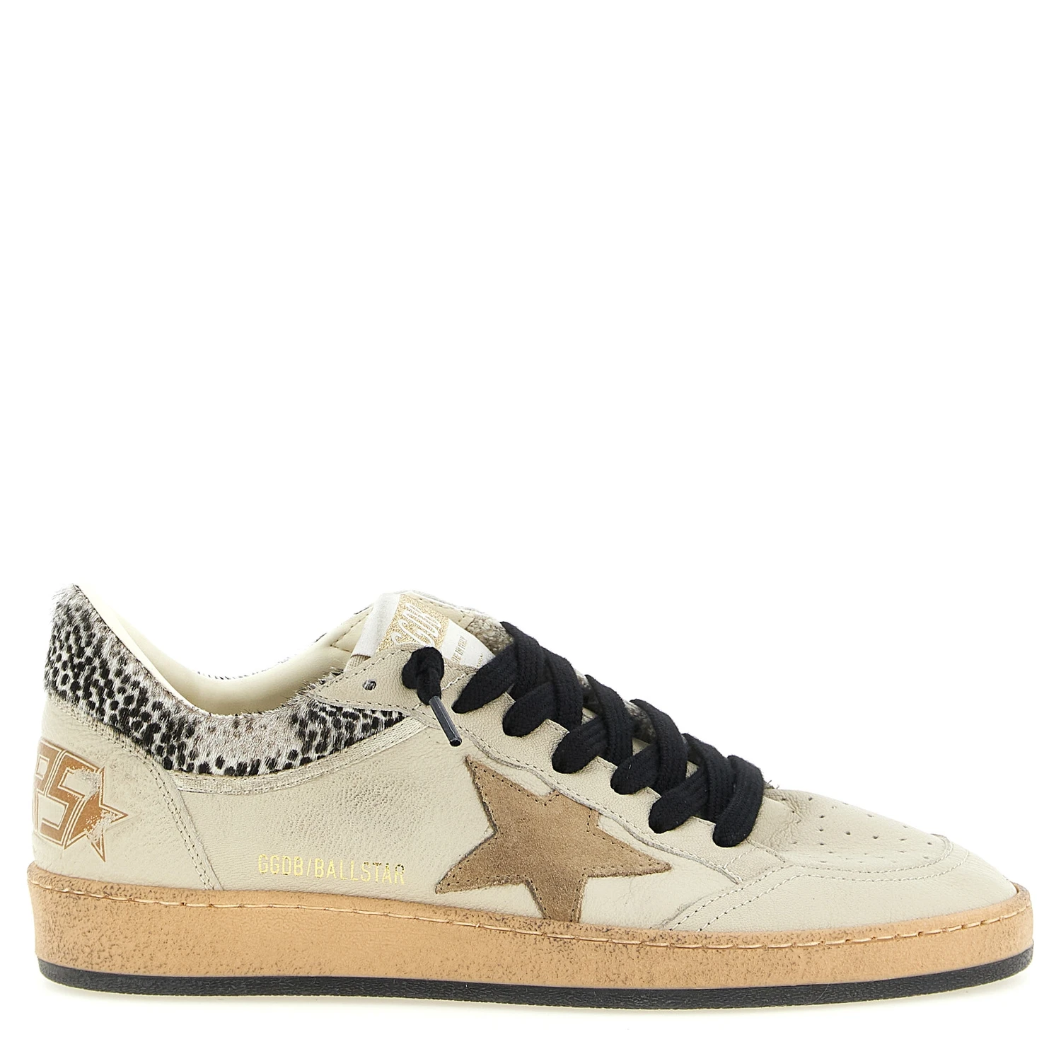 Beige Goatskin Low Top Sneakers