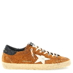 Orange Cowhide Low Top Sneakers