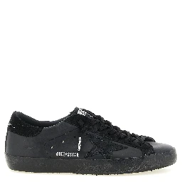 Black Cowhide Low Top Sneakers