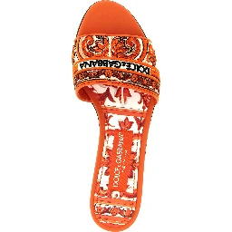 Orange Cotton Slides
