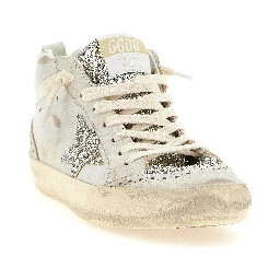 Beige Leather High Top Sneakers
