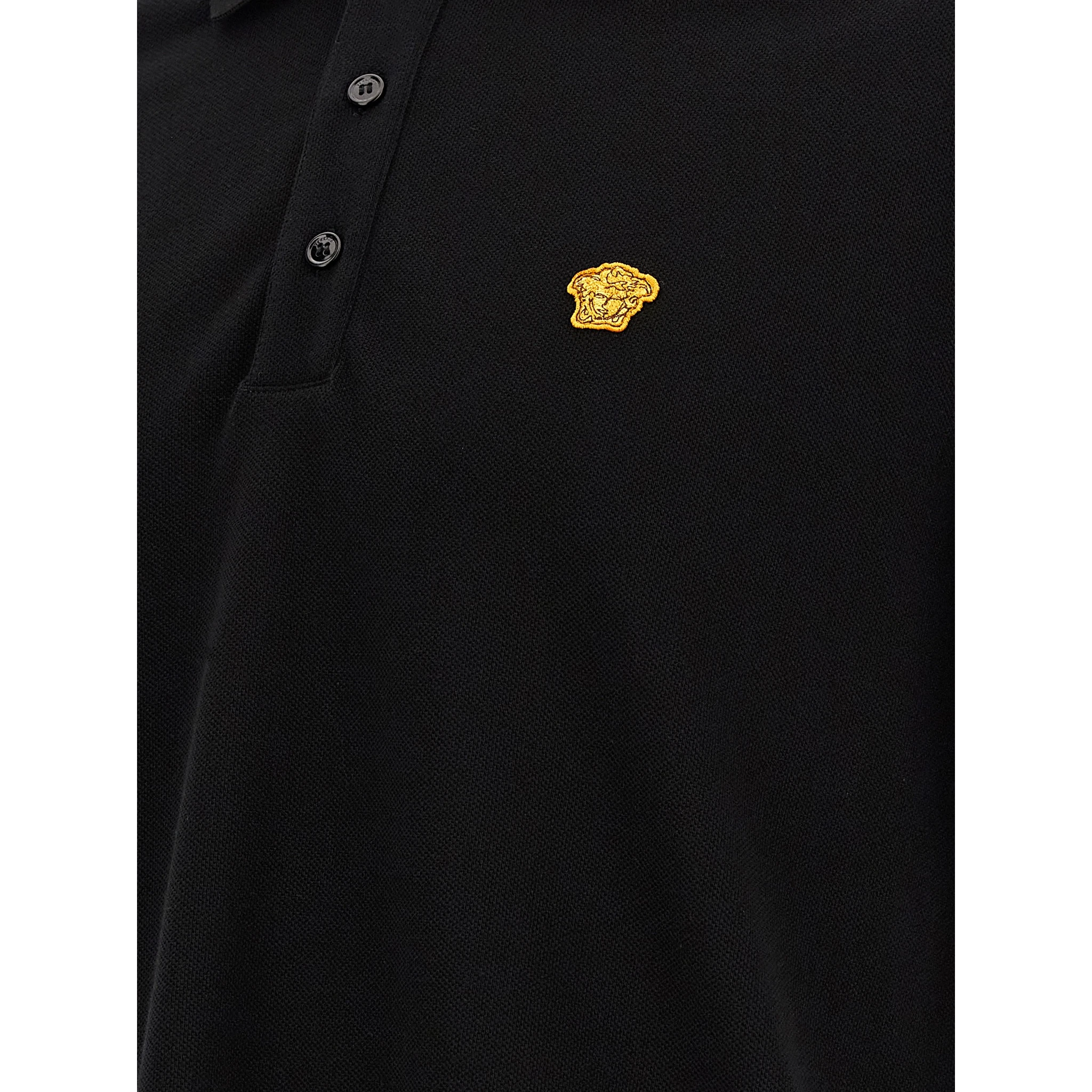 Black Cotton Polo Shirt