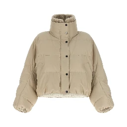 Beige Cotton Full-Length Jacket