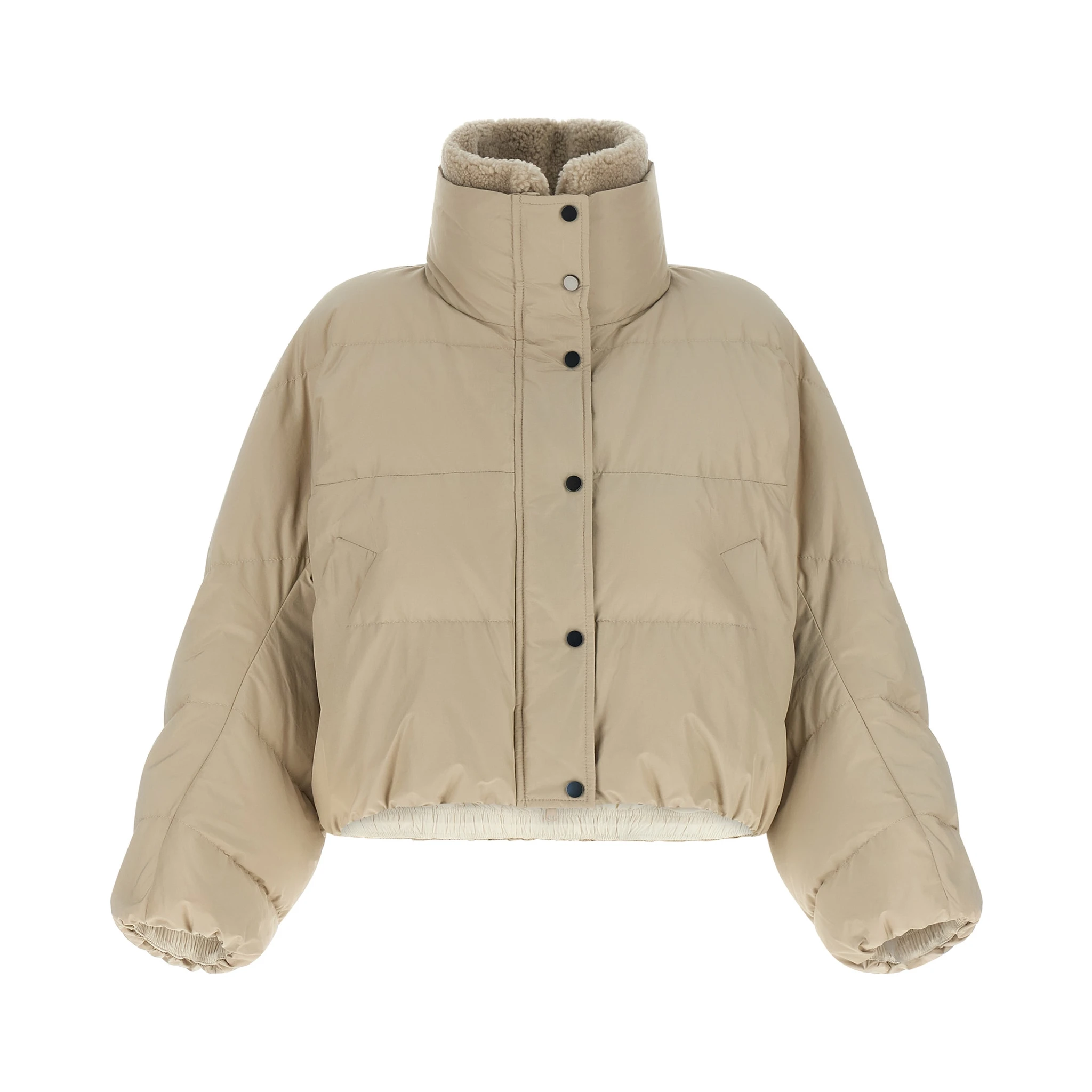 Beige Cotton Full-Length Jacket