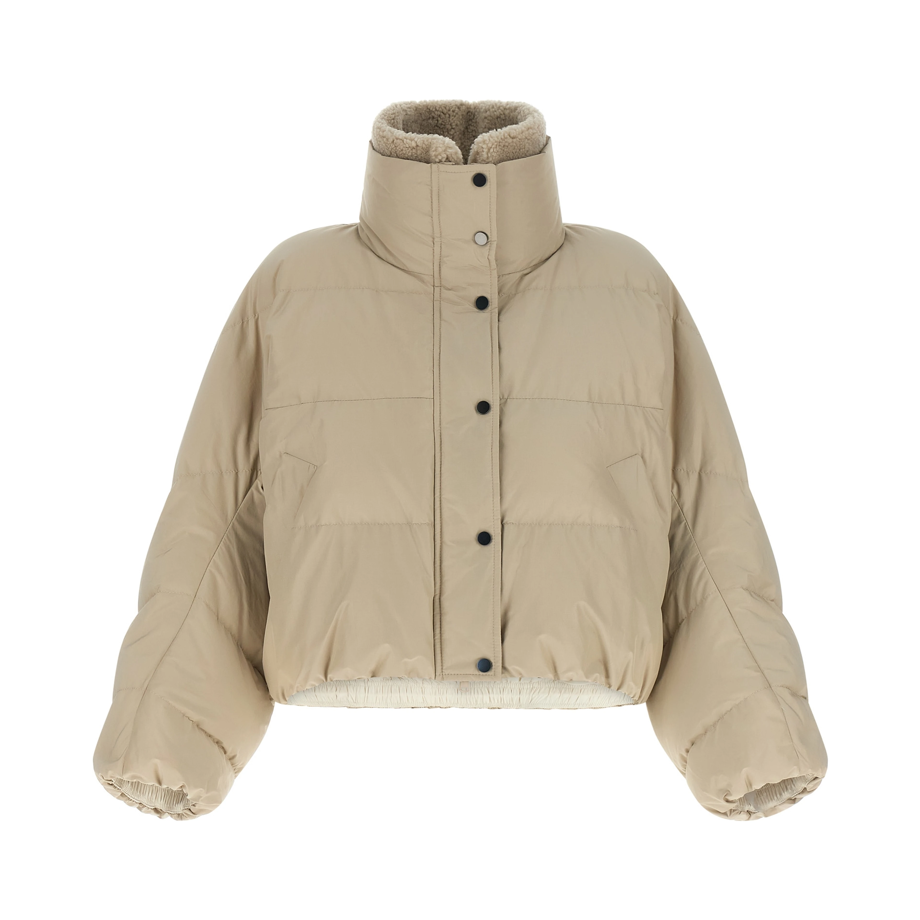 Beige Cotton Full-Length Jacket