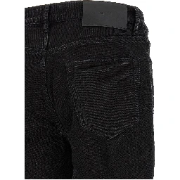 Black Cotton Flared Jeans