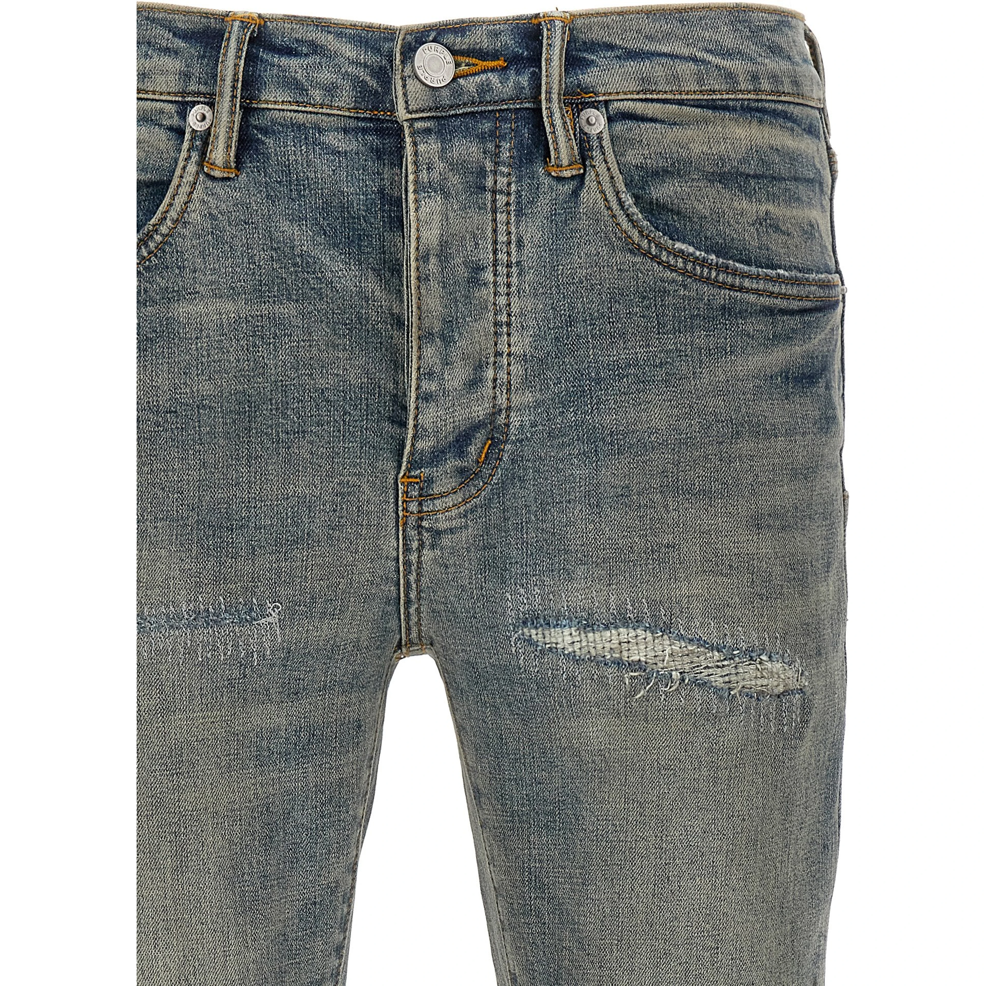 Blue Cotton Slim Fit Jeans