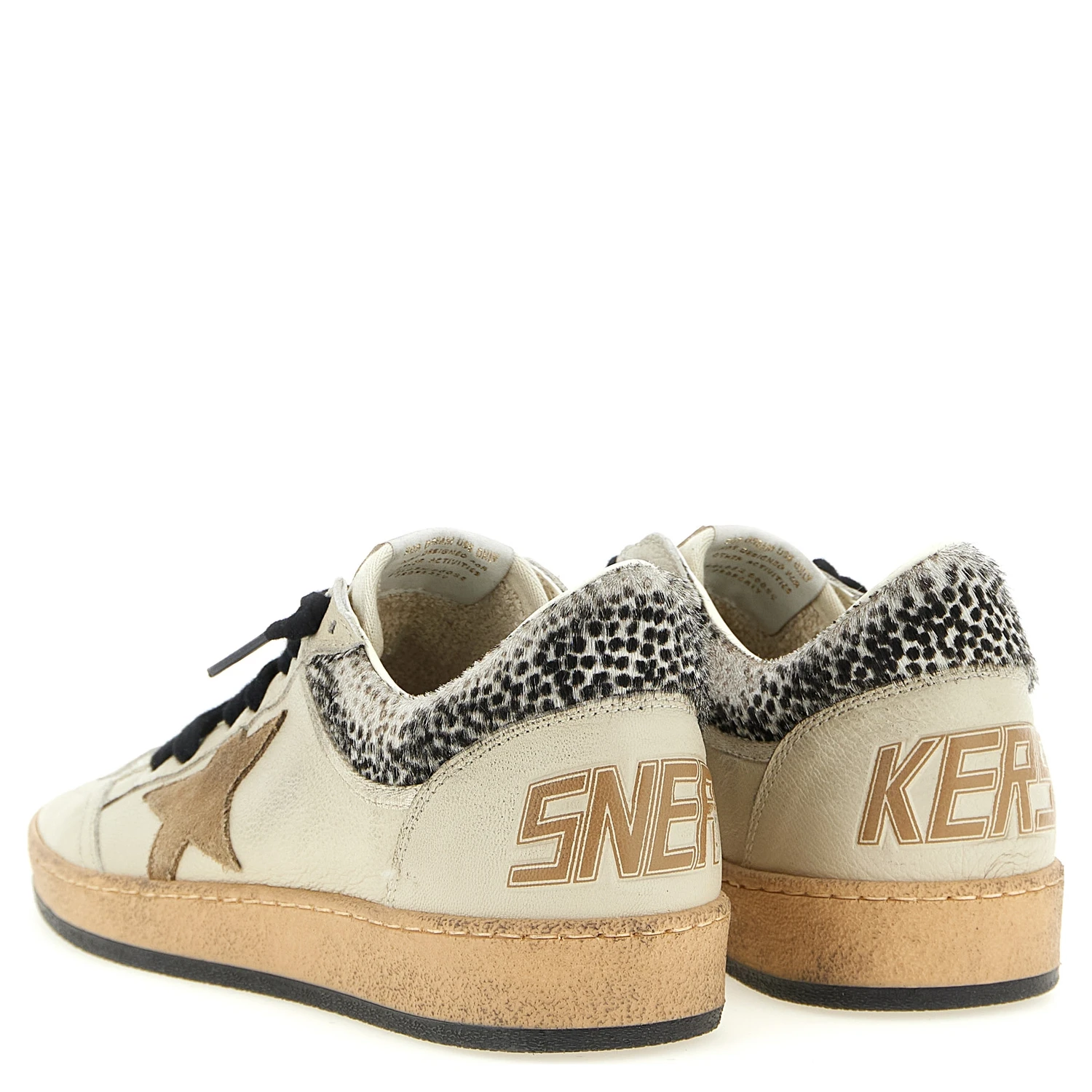 Beige Goatskin Low Top Sneakers