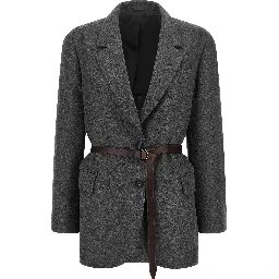 Gray Virgin Wool Blazer