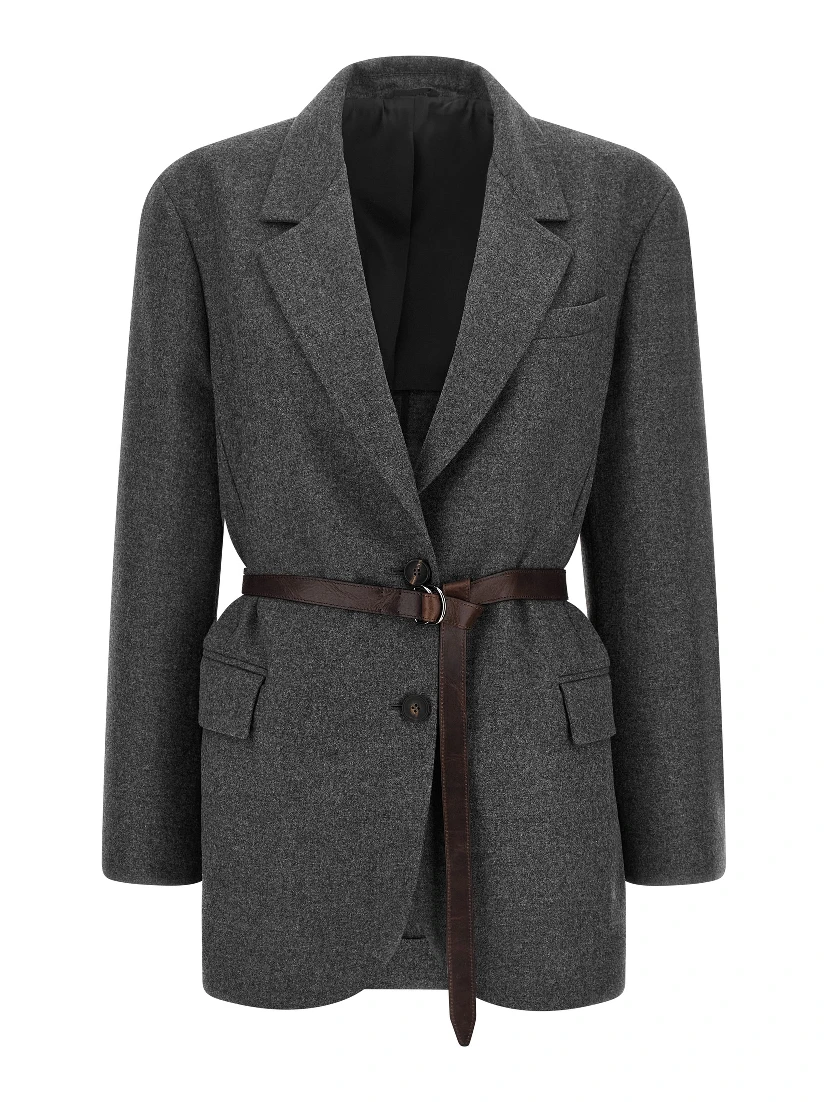 Gray Virgin Wool Blazer