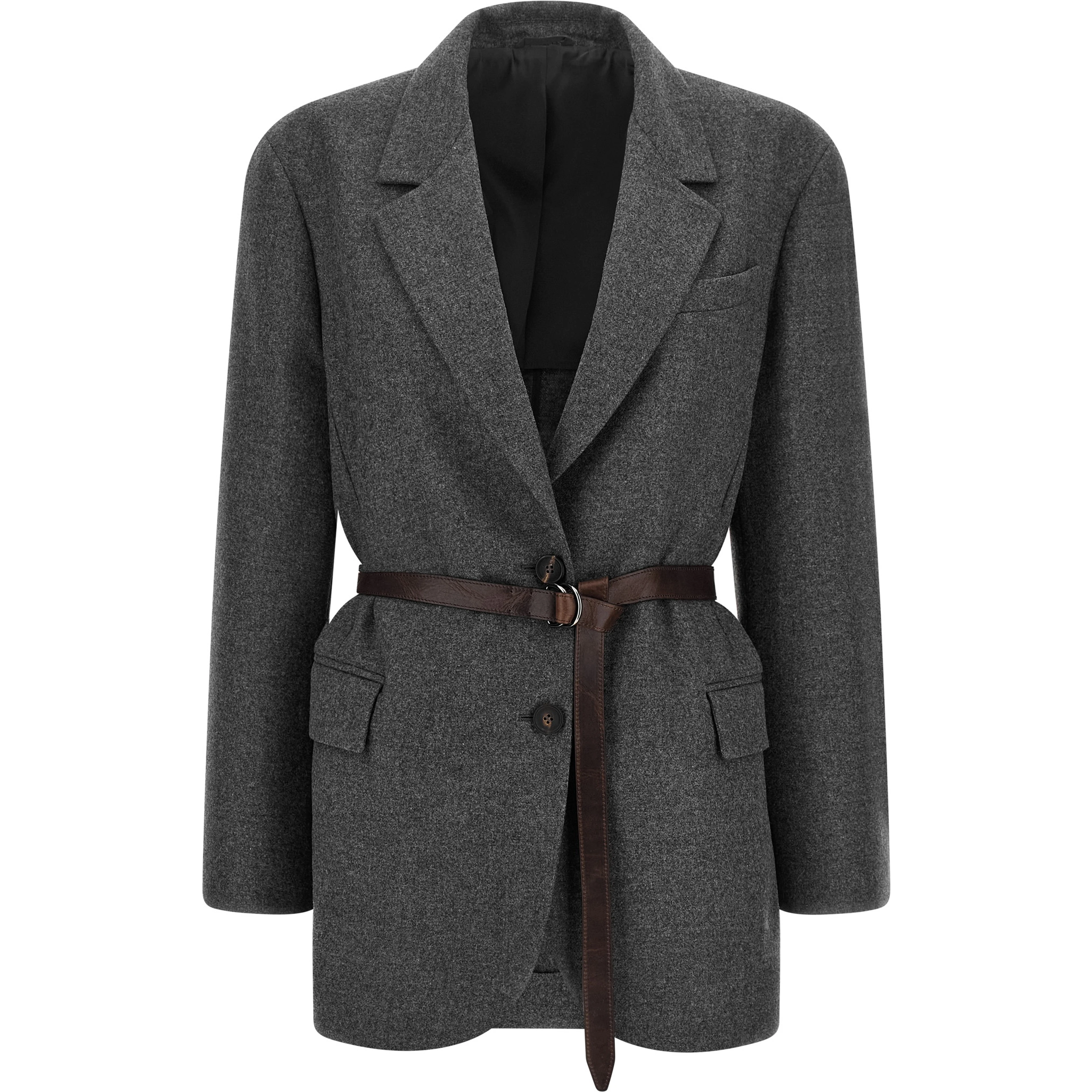 Gray Virgin Wool Blazer