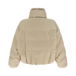 Beige Cotton Full-Length Jacket