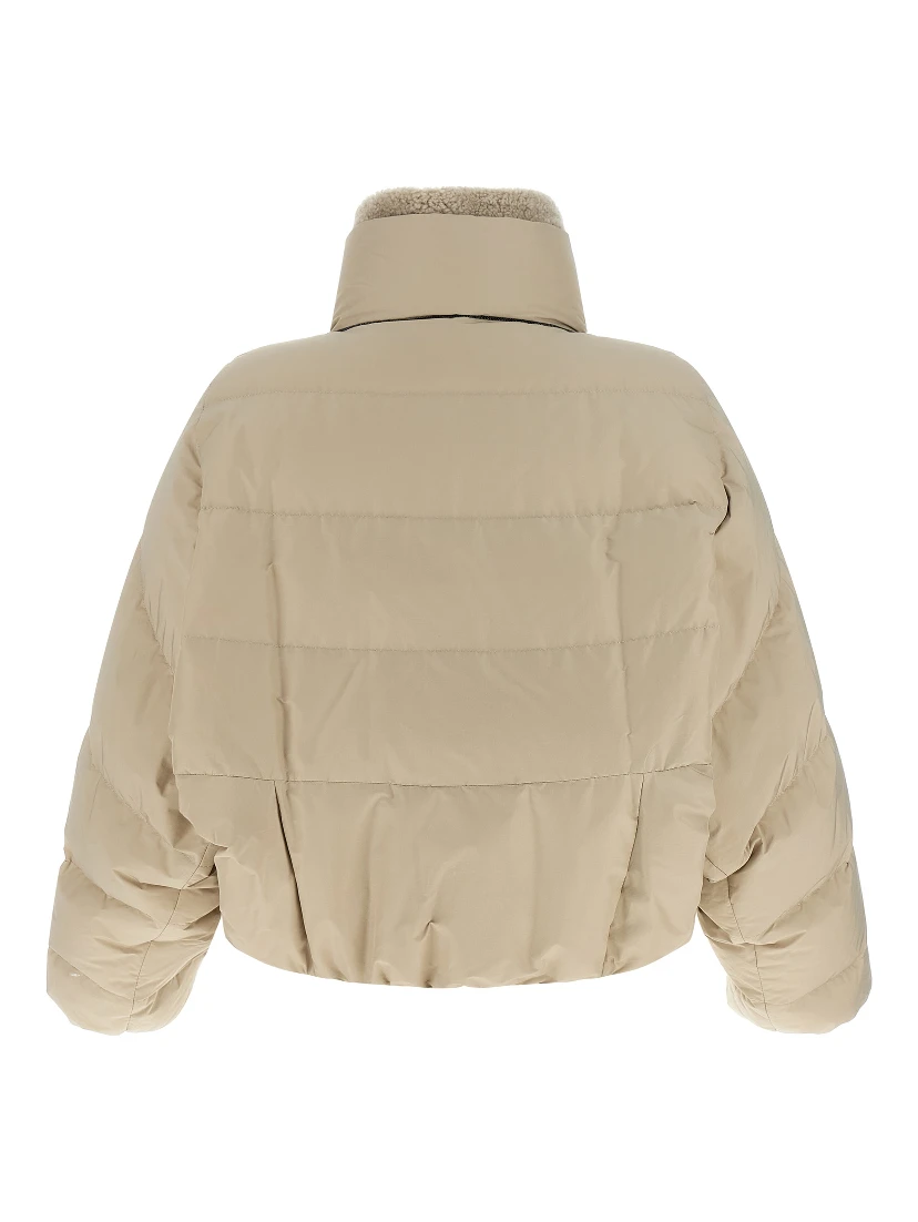 Beige Cotton Full-Length Jacket