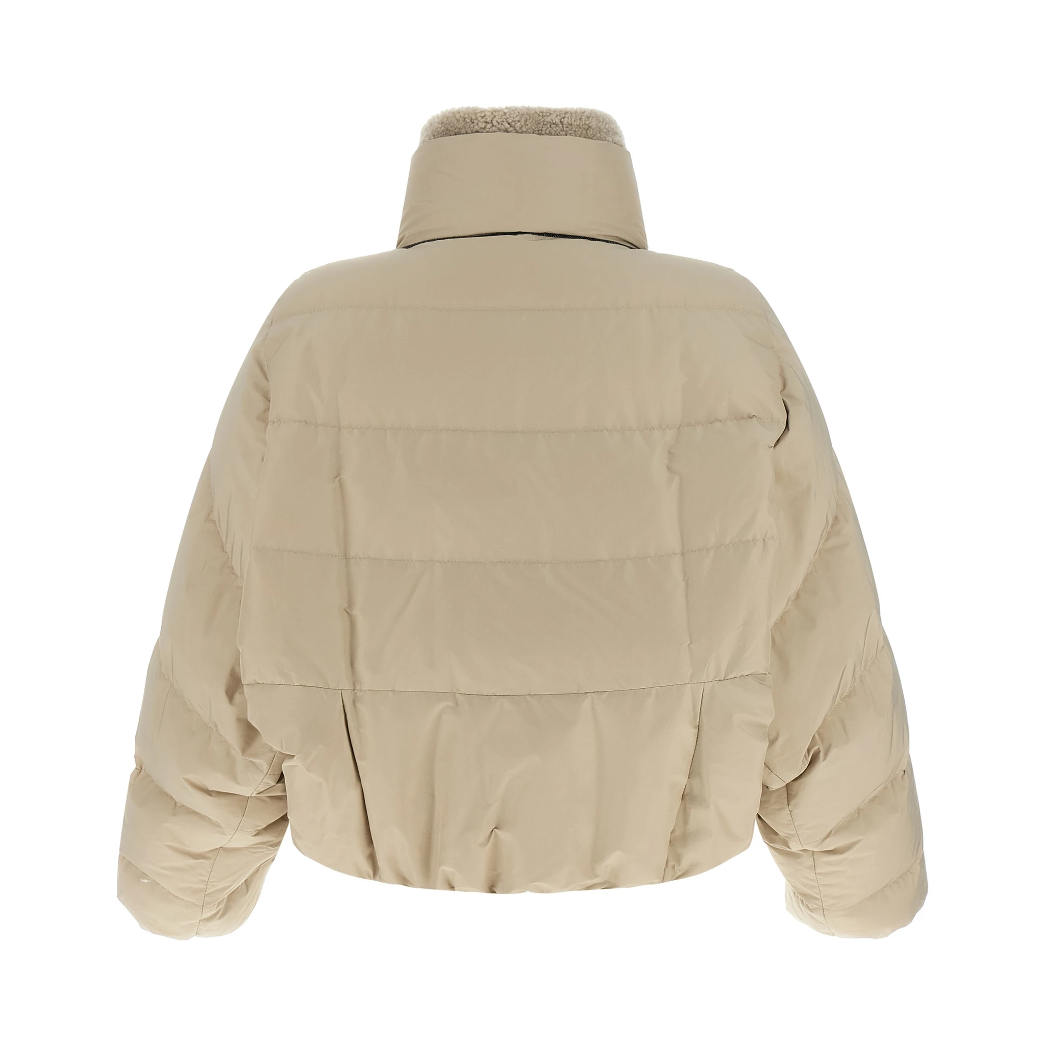 Beige Cotton Full-Length Jacket
