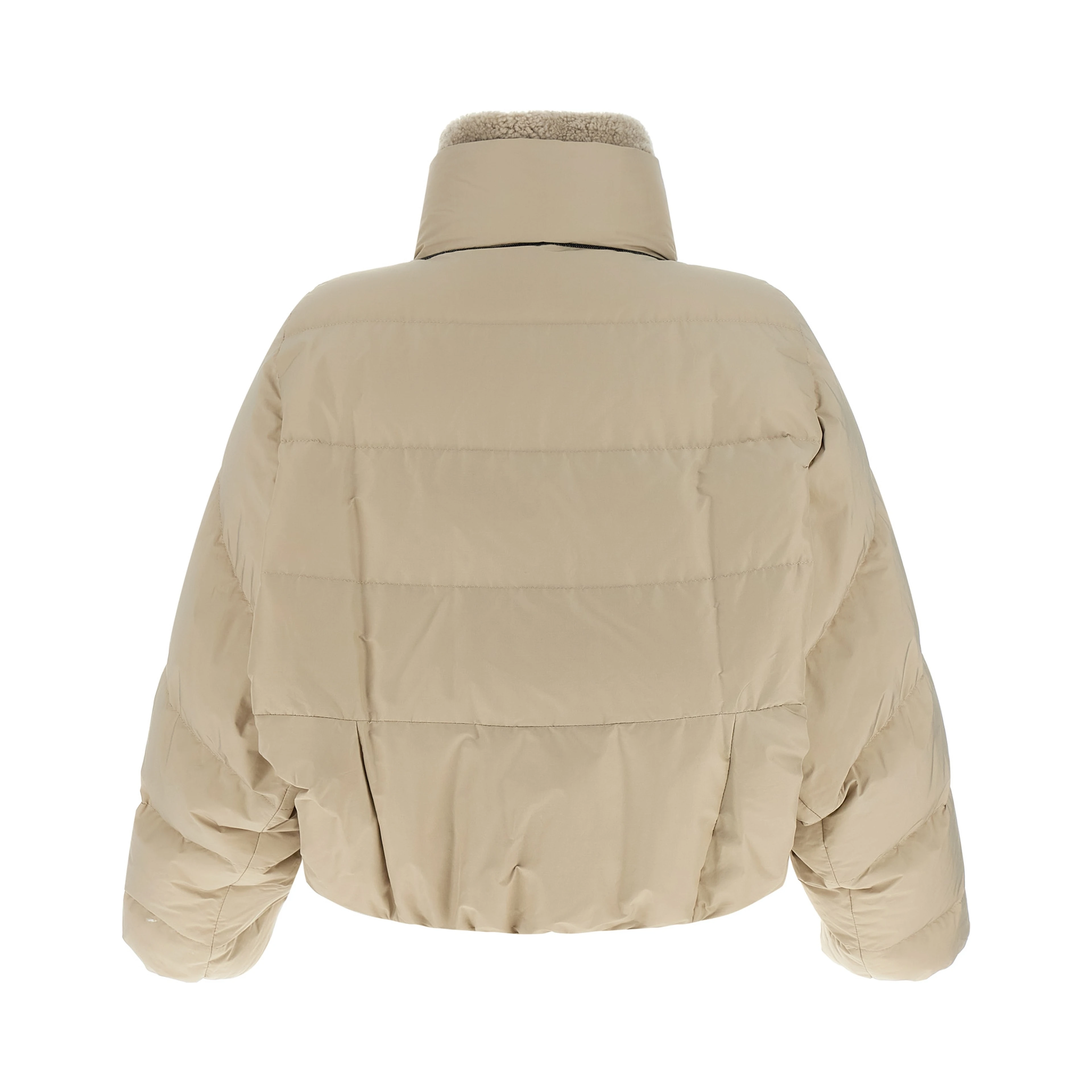 Beige Cotton Full-Length Jacket