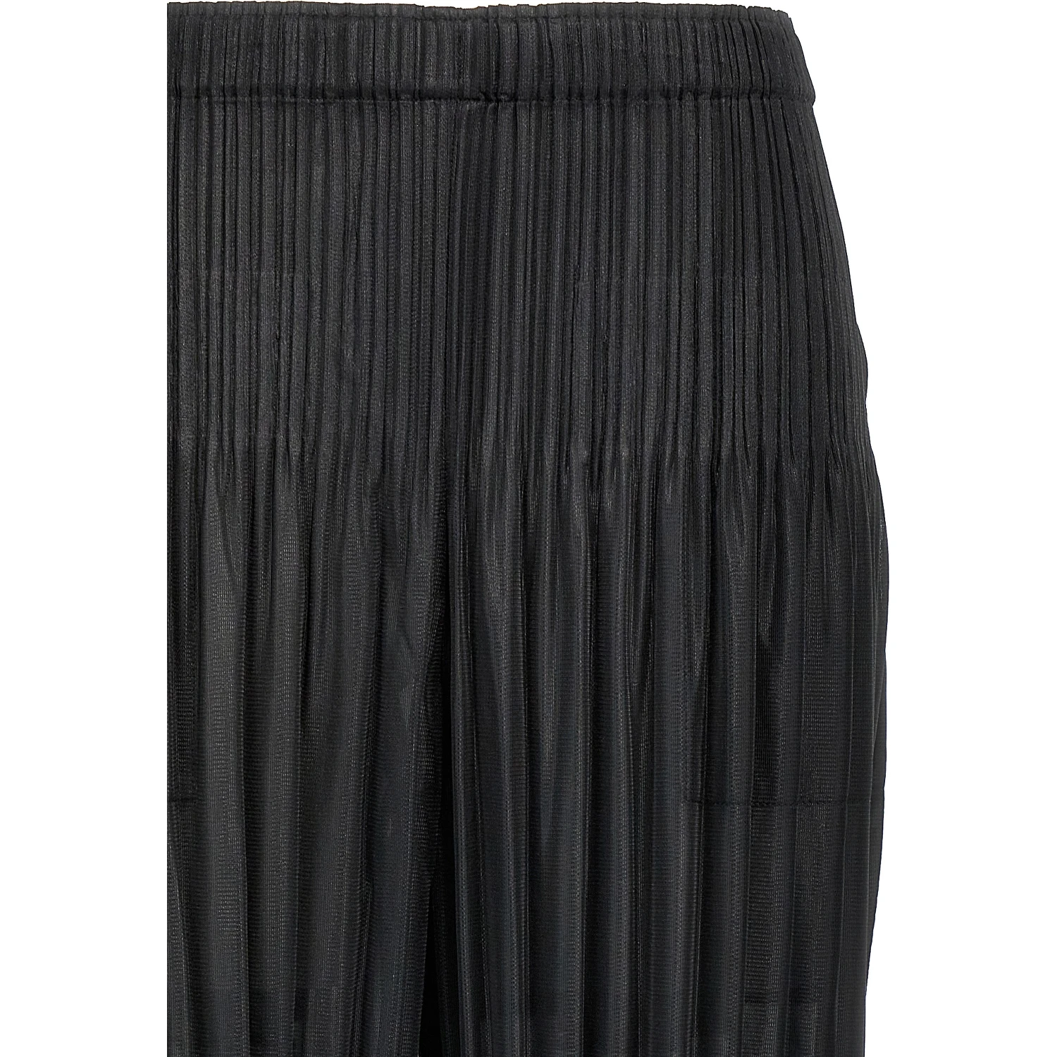 Black Polyester Casual Pants