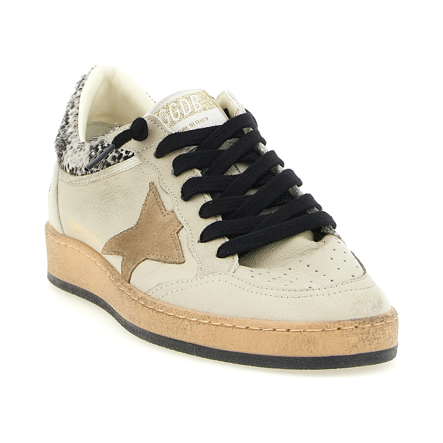 Beige Goatskin Low Top Sneakers
