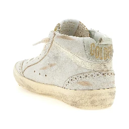 Beige Leather High Top Sneakers