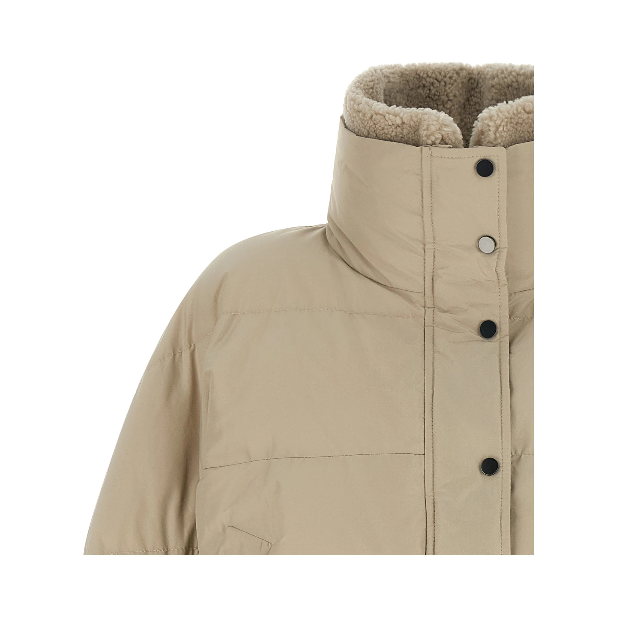Beige Cotton Full-Length Jacket