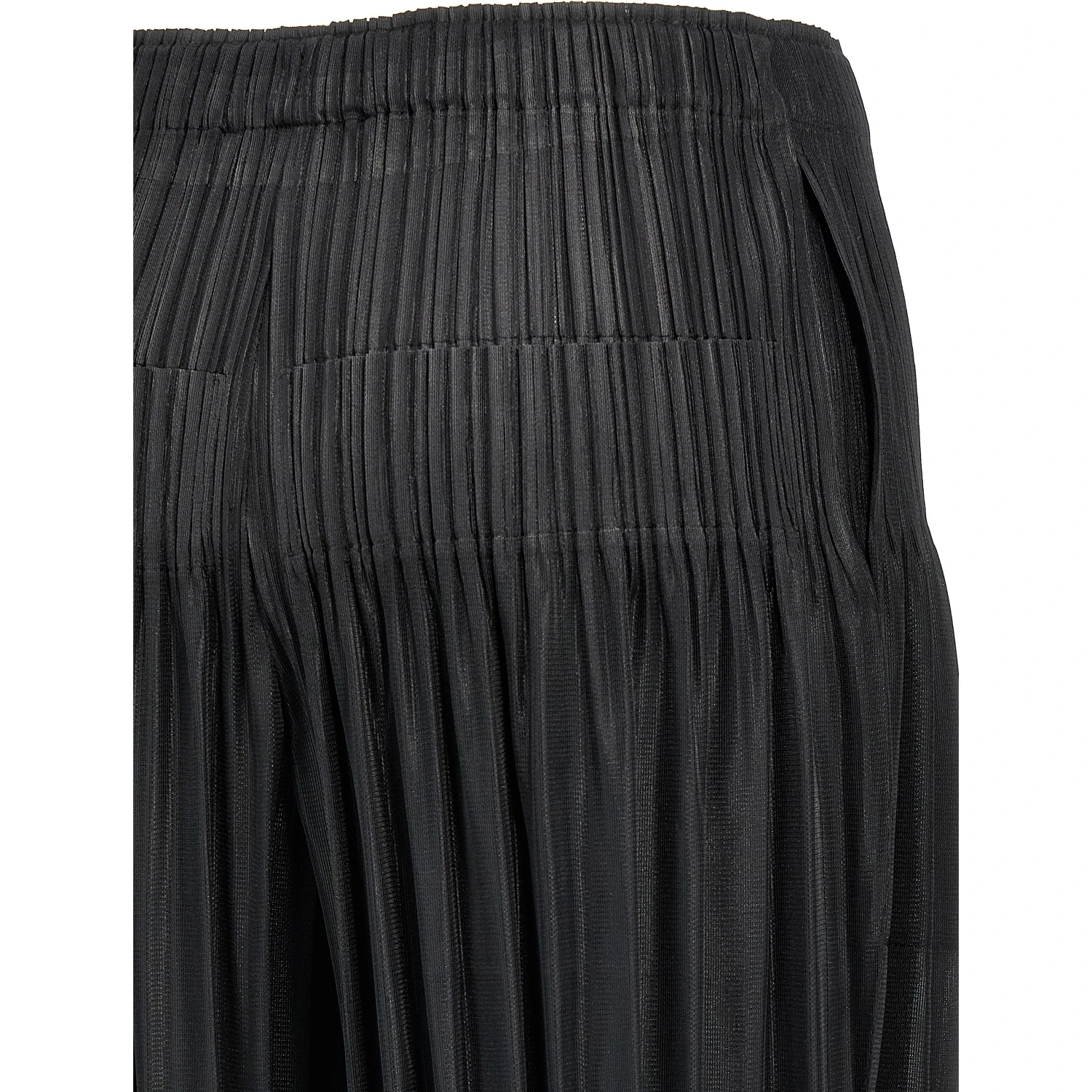 Black Polyester Casual Pants