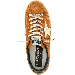 Orange Cowhide Low Top Sneakers