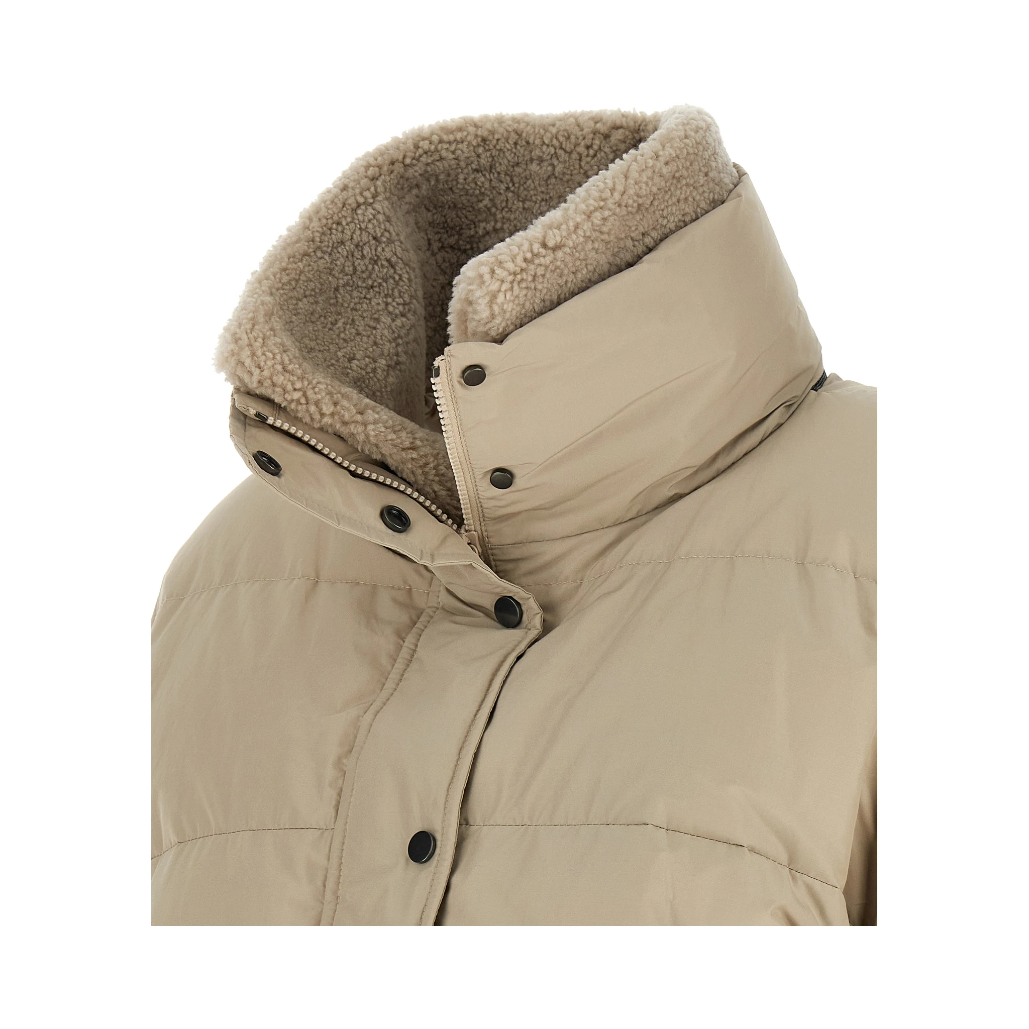 Beige Cotton Full-Length Jacket