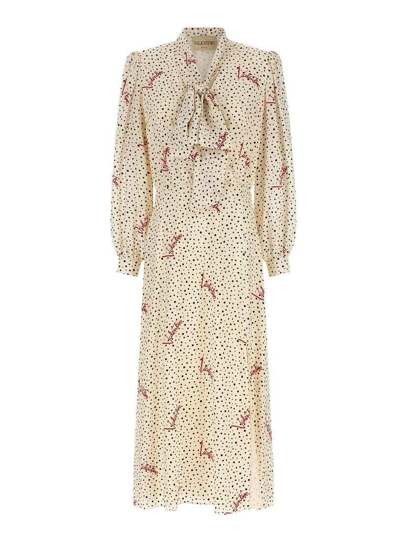 Multicolor Silk Midi Dress