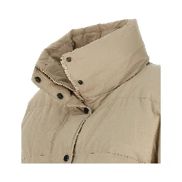 Beige Cotton Full-Length Jacket