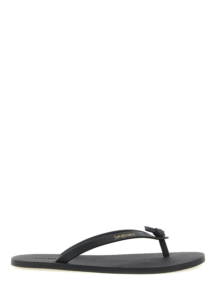 Black Calfskin Slides